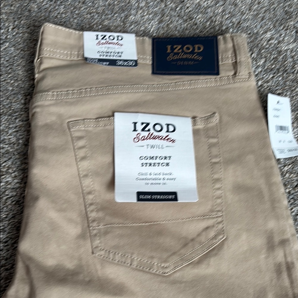Izod Tan Chino Pants Classic Style
